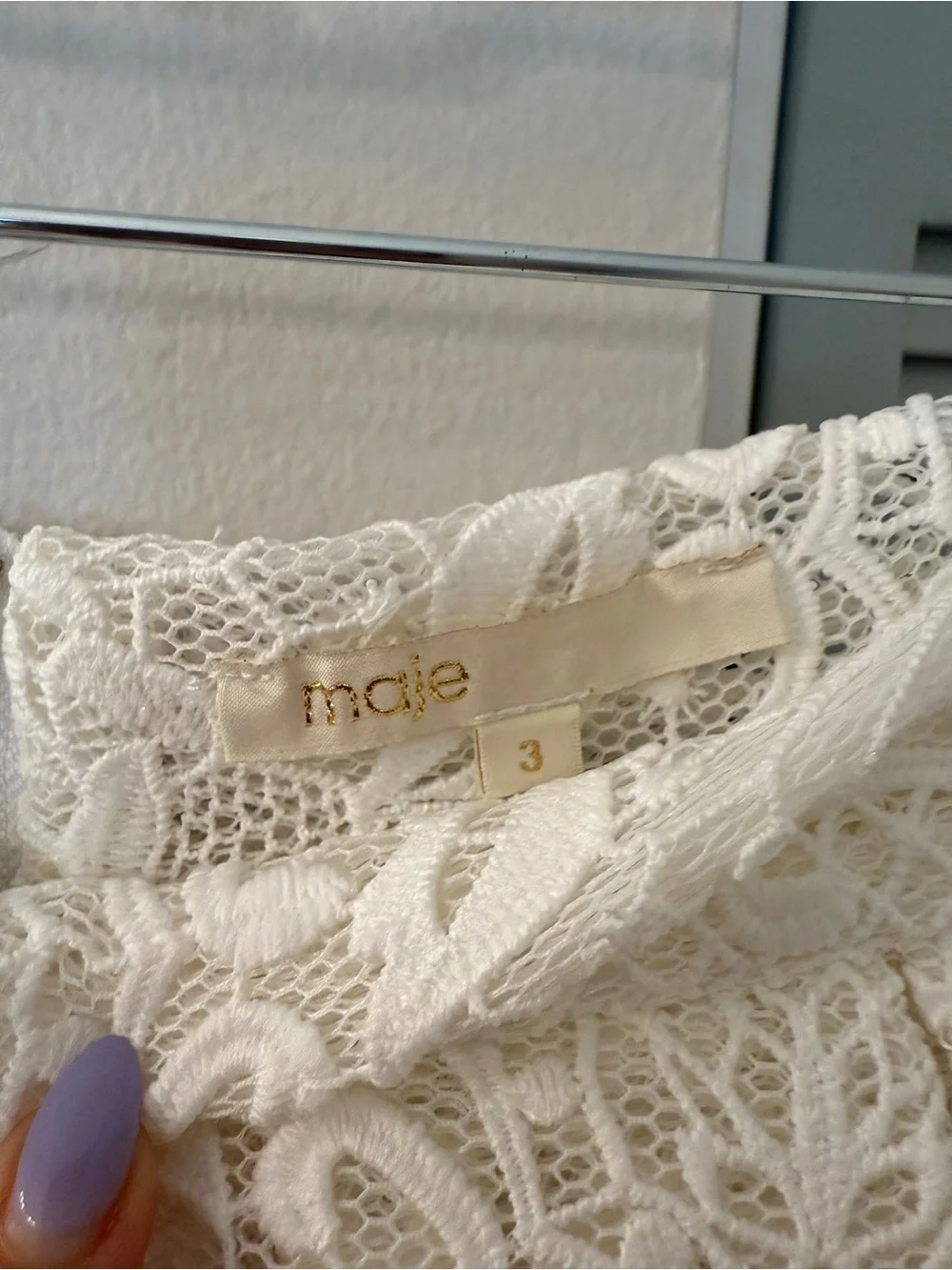 Maje White Floral Lace Circle Skirt - Picture 3 of 4